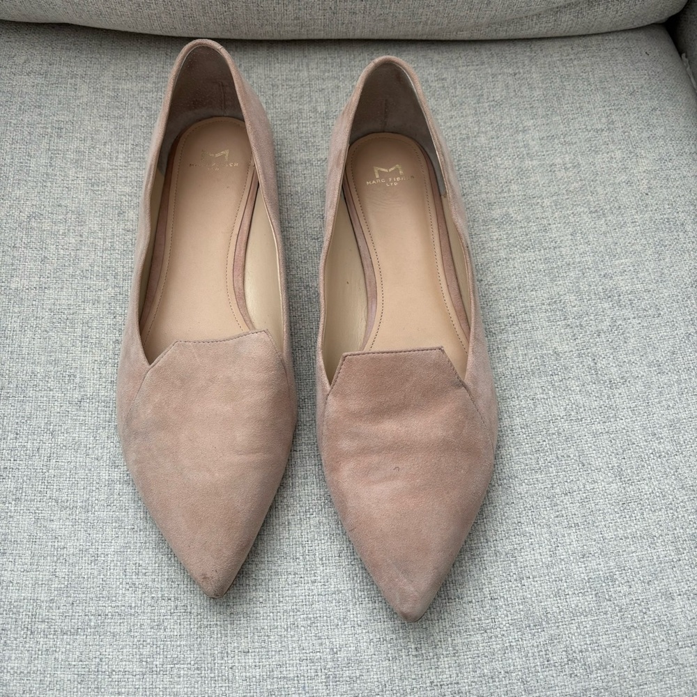 Marc Fisher | Pale Pink Suede Flats - Size 9.5